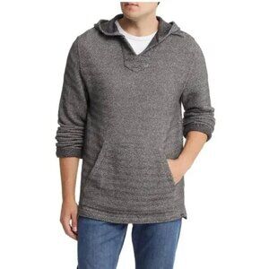 Faherty Mens Hoodie XL Herringbone French Terry Beach Sweatshirt Granite Grey